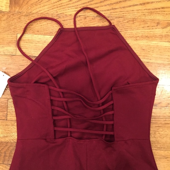 Burgundy Bodycon Dress - Picture 5 of 6
